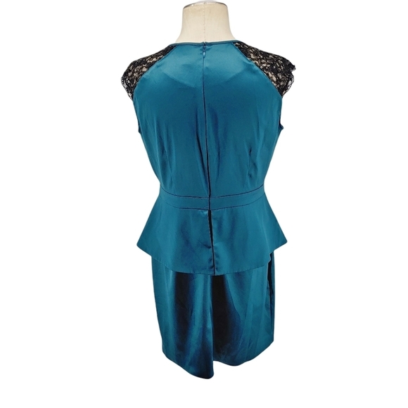 J. Taylor Women's Size 12 Jade Green Peplum Dress - Picture 2 of 9